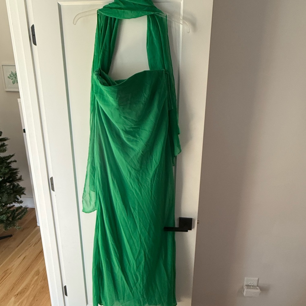 BHLDN ELLA STRAPLESS CHIFFON SCARF OVERLAY MIDI DRESS - Picture 3 of 4